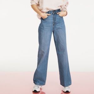 H&M Wide High Rise Jeans in Blue size 4